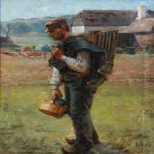 A Farmer With His Pack by Johannes Martin Fastings Wilhjelm
