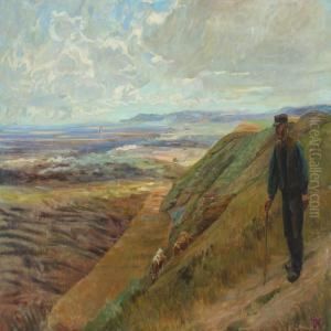 Landscape From Skagen With Farmer And Cows