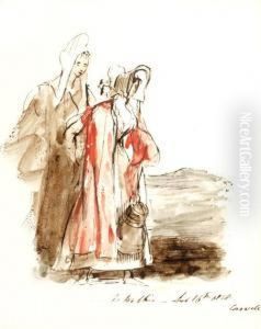 Study Of Two Girls Walking by Sir David Wilkie