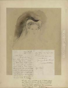 Portrait Study Of Lady Lilford, Nee Mary Elizabeth Fox, As Mary Queen Of Scots by Sir David Wilkie