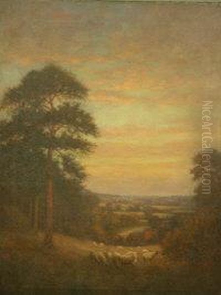 English Landscape With Sheep - view 1