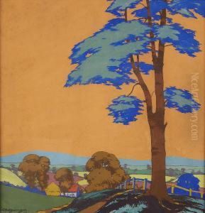Landscape Scene For A Poster by Cyril A. Wilkinson