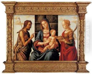 The Madonna and Child enthroned with Saints John the Baptist and Dorothy by Lazzaro Bastiani