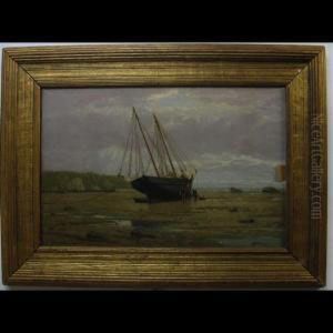 Fisherfolk On The Beach by John B. Wilkinson