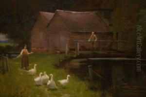 Geese And Figures by R. Ellis Wilkinson