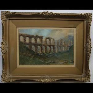 Ruins Of An Old Roman Aqueduct 3 Miles From Tarragona,spain