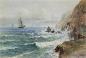Coastal Scene With Ships by Thomas Harrison Wilkinson