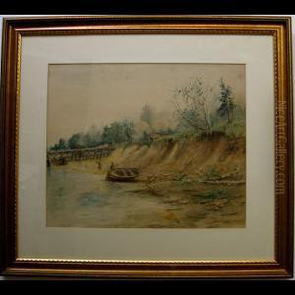 Figures With Boat Along Shore - view 1