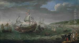 The Embarkation Of The Elector Palatine In The 'prince Royal' Atdover by Adam Willaerts