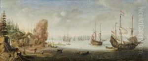 Seestuck Mithollandischen Schiffen by Adam Willaerts