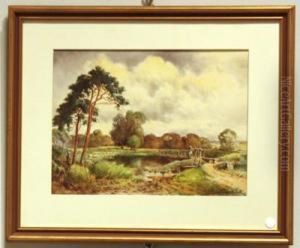 Landschaft In Surrey Mit Schafherde by Norris Fowler Willatt