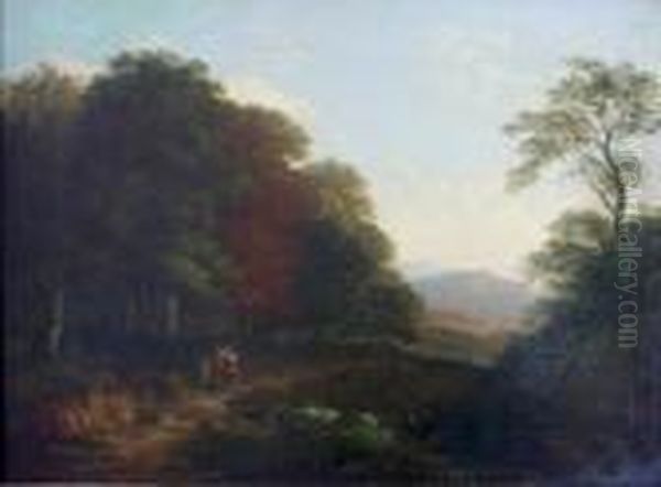 Figures On A Country Path - view 1