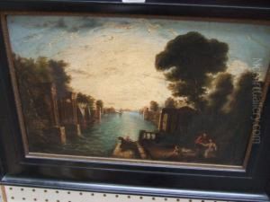 Figures In A Classical River Landscape