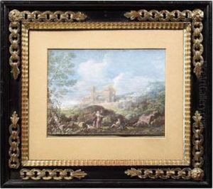 Two Campagna Landscapes With Antique Ruins.