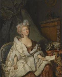 An Elegantly Dressed Lady Seated At A Table, Reading A Letter by Pierre-Alexandre Wille