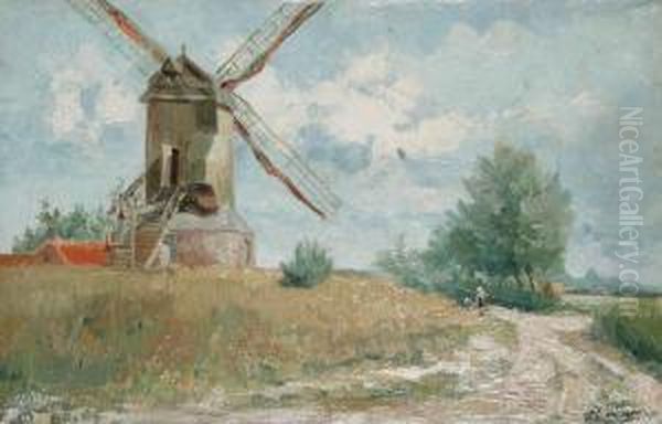 Zomers Landschap Met Windmolen - view 1