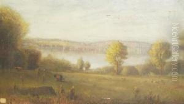 American, - Cattle Grazing Beforelake Cazenovia - view 1