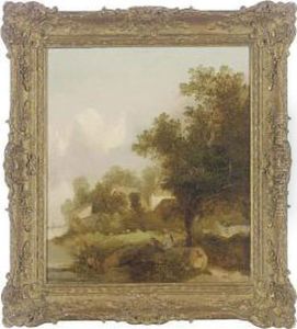 A Figure Resting By The Riverbank by Edward Charles Williams