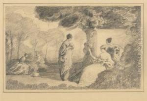 Figures In A Classical Landscape by Frederick Dickinson Williams
