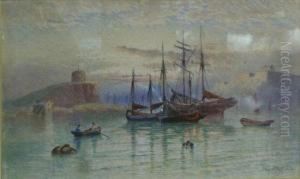 Shore Scenes With Beached Vessels by Harry Williams