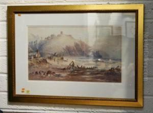 Fisherfolk On A Beach By A Cottage Fisherfolk On A Beach By A Cottage