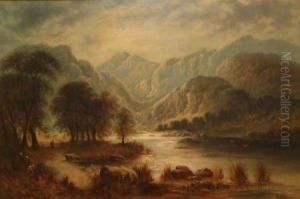 Figure In A Mountain River Landscape