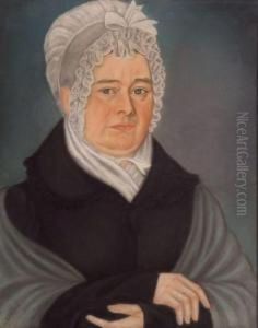 Portrait Of A Woman Wearing A Lace Bonnet. Portrait Of A Woman Wearing A Lace Bonnet.