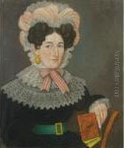 Woman Holding A Book And Wearing A Lace Hat With A Pink Ribbon Woman Holding A Book And Wearing A Lace Hat With A Pink Ribbon