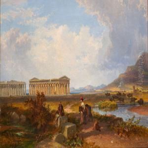 Herdsmen On The Roman Campagna by Penry Williams