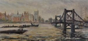 Barges On A River by Terrick John Williams