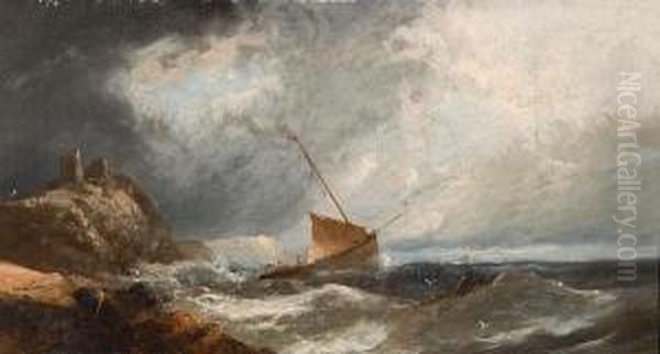 Fishing Boat Off The Coast In A Squall - view 1