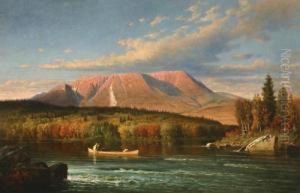 View Of Mt. Katahdin From The West Bank Of The Penobscotriver