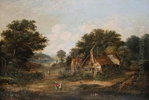 Figures Outside A Cottage
