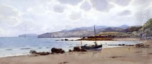 Anglesey Coastal Scene With Beached Fishing Boat