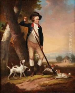 Portrait Ofhenry, 1st Lord Mount Sandford Reloading His Fowling Piece, Withdogs In Attendance