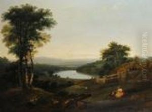 Extensive Wooded Landscape With Cottage Beyond Extensive Wooded Landscape With Cottage Beyond