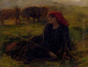 Bergere Dans Un Pre by Jules Breton