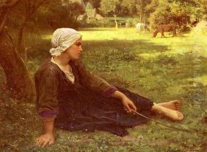 Jeune Fille Gardant Des Vaches (Girl Guarding the Cows)