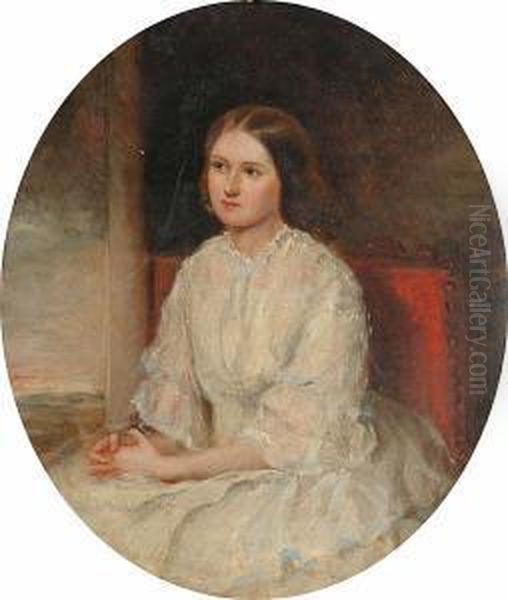 Portrait, Half Length, Of A Young Lady Seated On A Chair, Believed To Be Isabella Renny - view 1