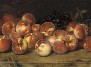 Still Life With Peaches And Grapes by Lemuel Everett Wilmarth