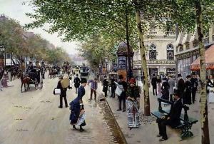 Parisian street scene by Jean-Georges Beraud
