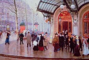 Outside the Vaudeville Theatre Paris by Jean-Georges Beraud