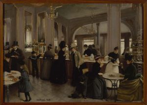 La Patisserie Gloppe, Champs Elysees, Paris 1889 by Jean-Georges Beraud