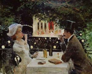 Dinner at Les Ambassadeurs, c.1882 by Jean-Georges Beraud