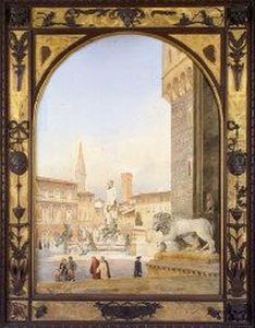 Fountain Of Neptune, Piazza Della Signoria, Florence by Charles Heath Wilson