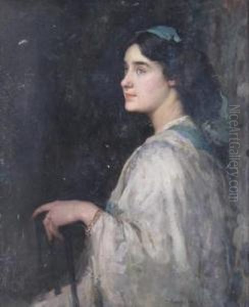 Portrait Of A Young Lady, Half Length, In Profile - view 1