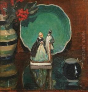 Still Life With Staffordshire Figurine by Dora Lynnell Wilson