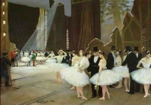 In the Wings at the Opera House 1889 by Jean-Georges Beraud