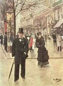 On the Boulevard by Jean-Georges Beraud