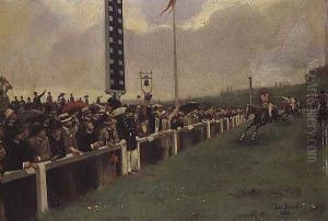 The Course at Longchamps, 1886 by Jean-Georges Beraud